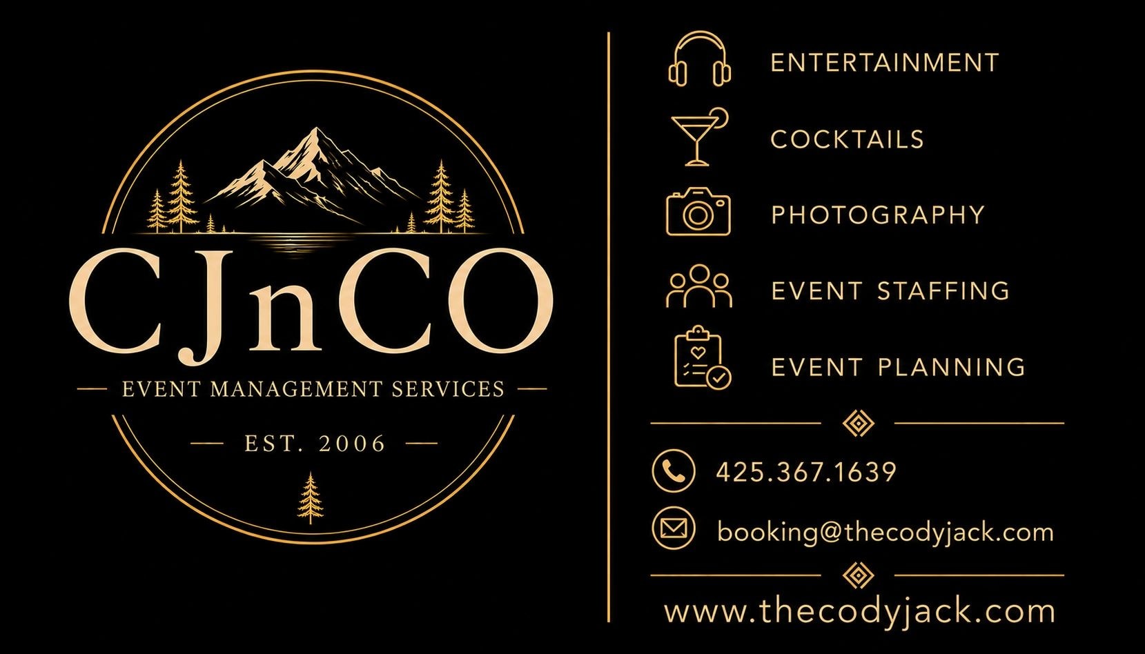 CJnCO Event Management Services brand card
